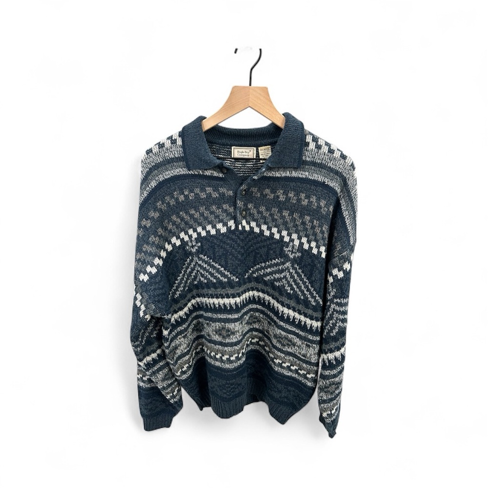 Vintage Retro Knit Sweater by The Bugle Boy Company — Size XL